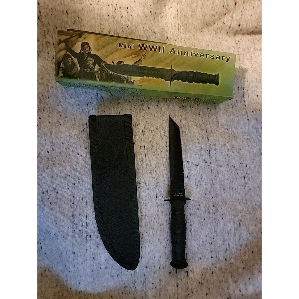 BuckShot WWII Anniversary Tanto Knife  w/ Sheath • H-4874-T